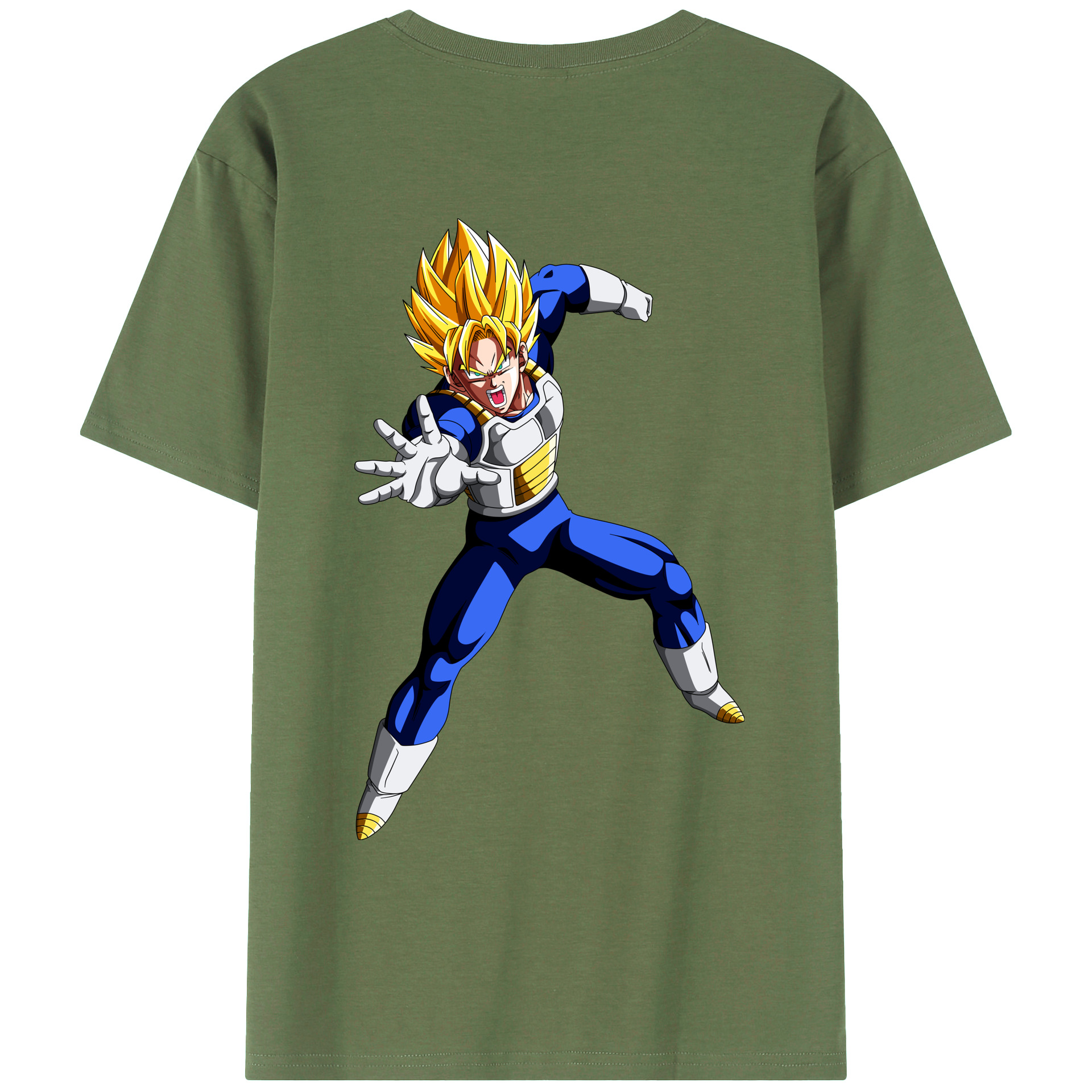 （画像用） ドラゴンボール ベジータ四世（Bejīta Yonsei）DRAGON BALL Vegeta IV 綿100％ メンズ半袖Tシャツ（バックプリント） 通気性